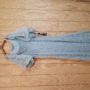 Alexander By Daymor NEW Crystal Powder Blue Beaded Maxi Gown Dress Size 6 #1979